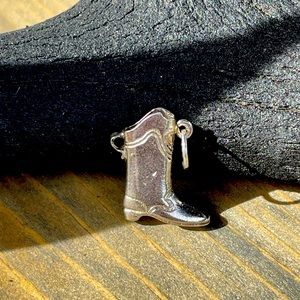 Silver Cowboy Boot Charm